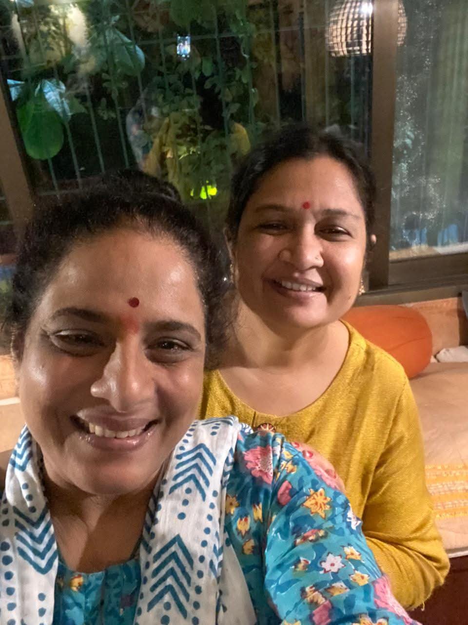 With actress Shubhangi Gokhale