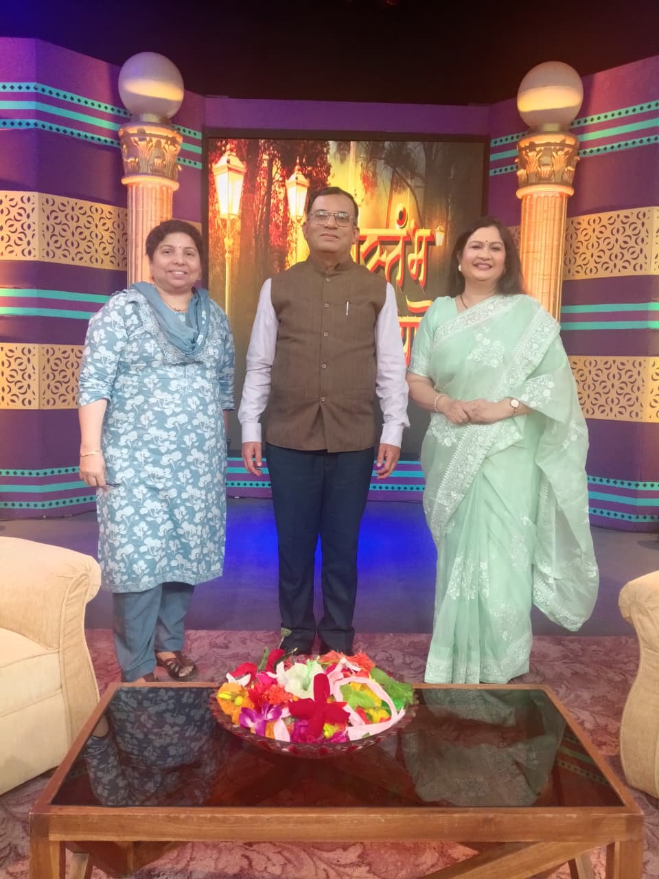 With Doordarshan producer Sandhya Pujari.
