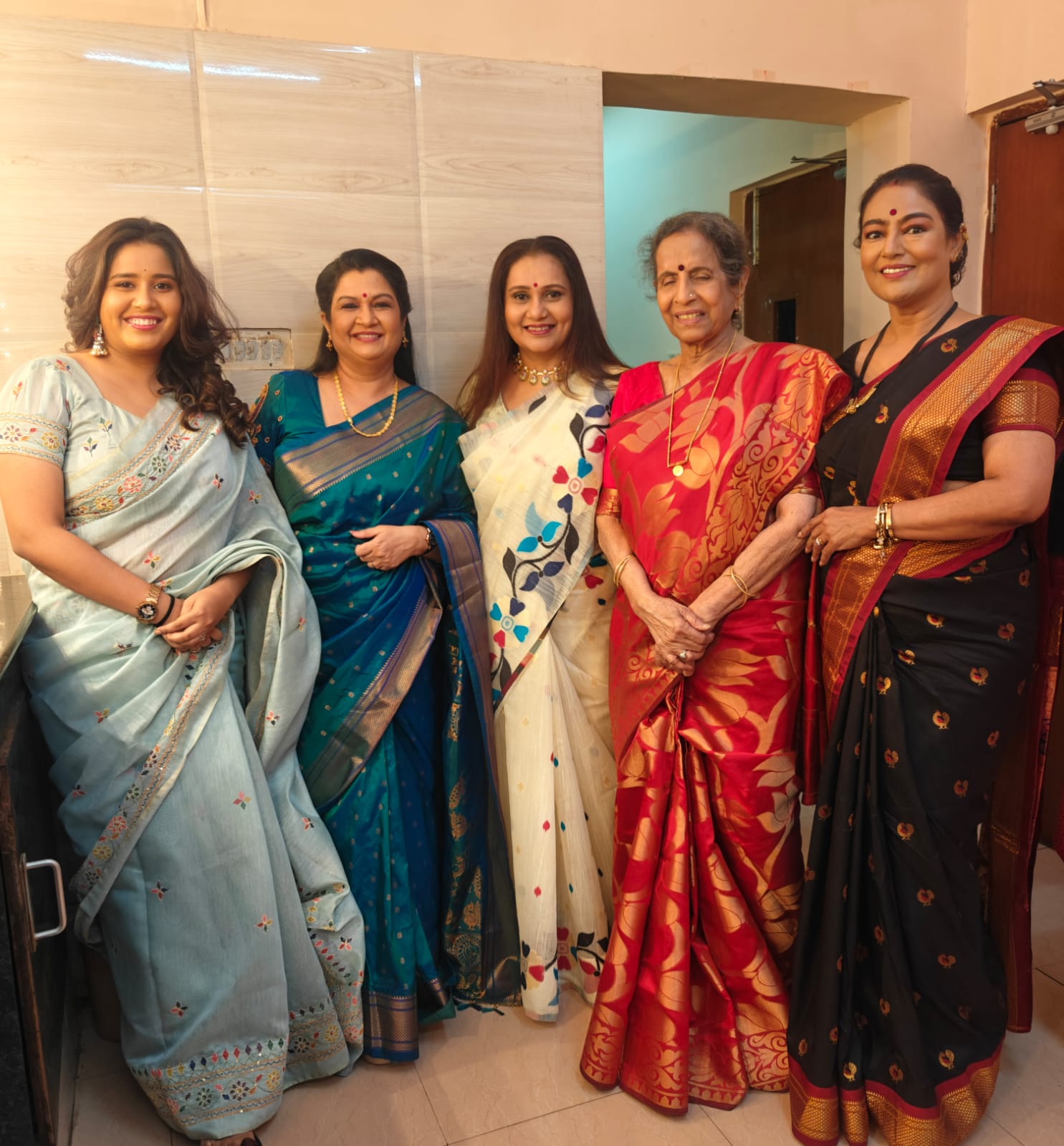 With actress Usha Nadkarni, actress Priya and Swanandi Berde and Advocate Anuradha Shinde