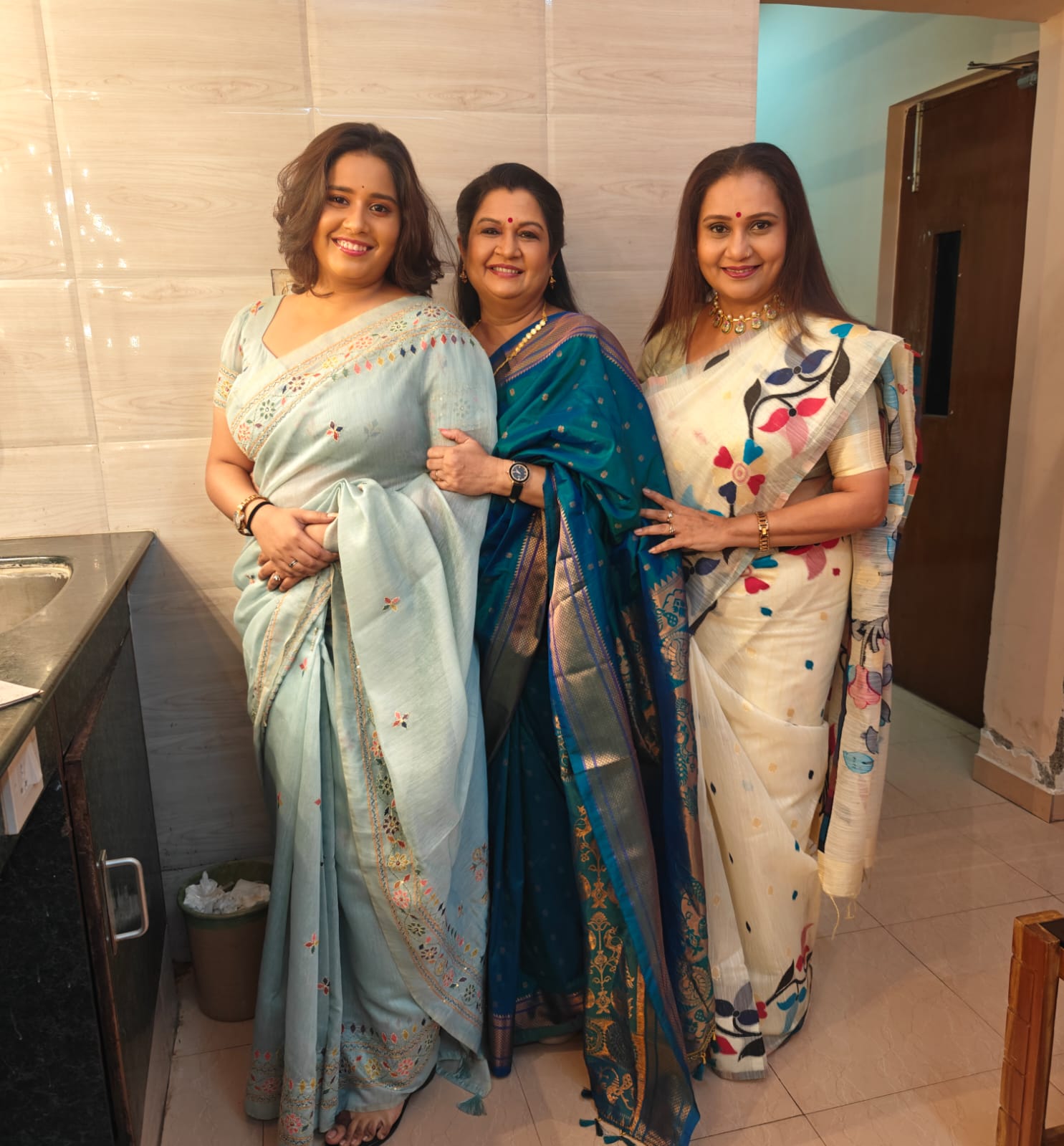 With actress Priya and Swanandi Berde
